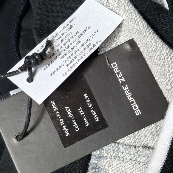 NWT Mens SQUARE ZERO Sz 2XL Short Pants Shorts Gray and Black Jogger - Picture 5 of 6